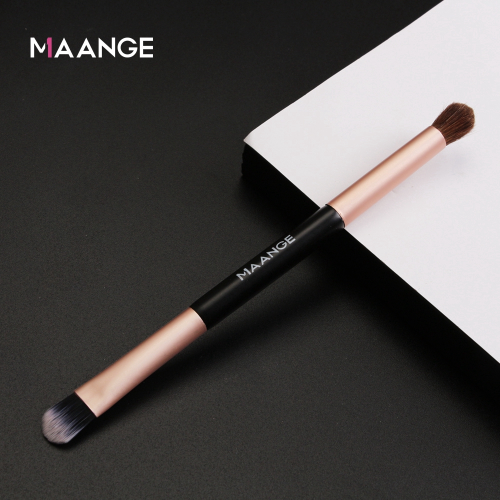 MAANGE Professional Double-End Eyeshadow Makeup Brush / Kuas Rias Multifungsi Untuk Memadukan, Foundation, Bubuk, Concealer, Stabilo / Alat Kosmetik Dasar Harian