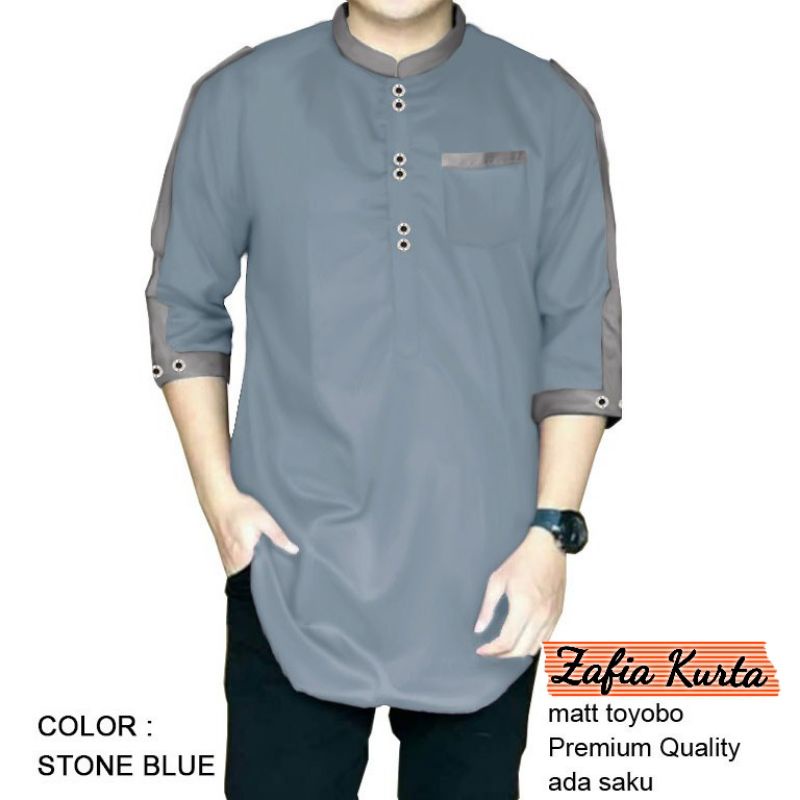 BAJU KURTA KOKO DEWASA PRIA LAKI MUSLIM MURAH LENGAN 3/4 UKURAN SIZE S, M, L , XL, XXL, 3XL JUMBO ZA