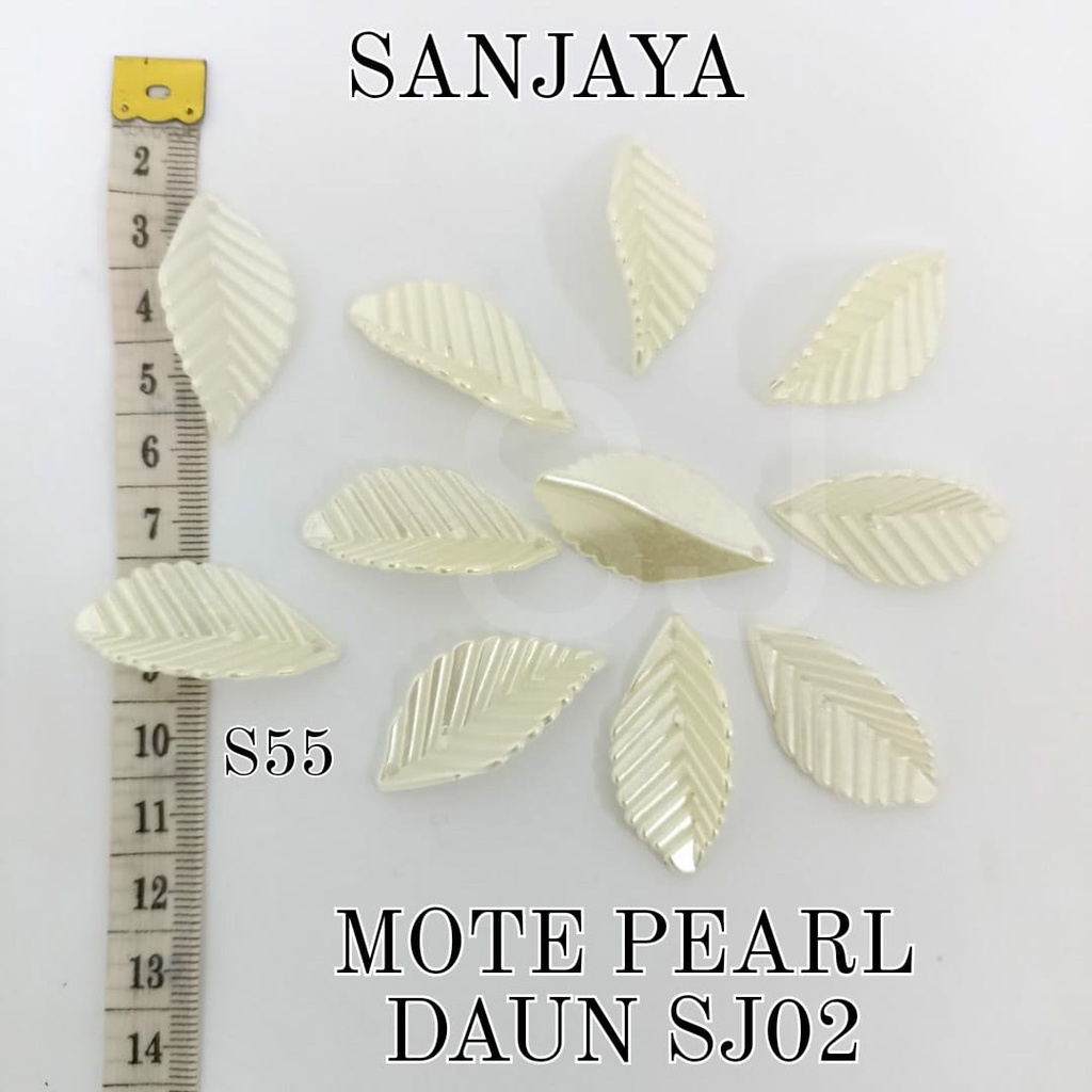 MOTE PEARL / MANIK DAUN AKRILIK / MANIK PEARL DAUN / MOTE PEARL DAUN S55