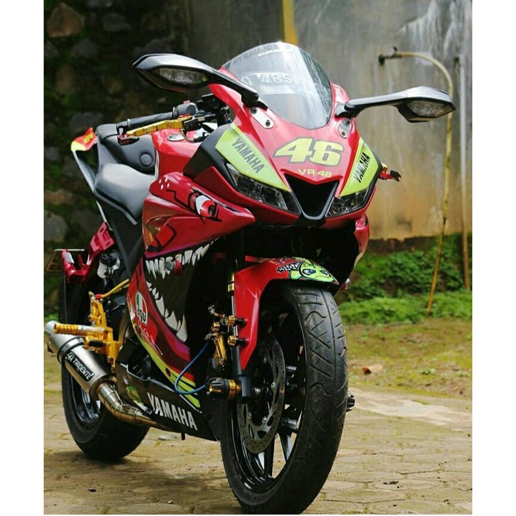 sticker decal r15 v3 SHARK MERAH Termurah