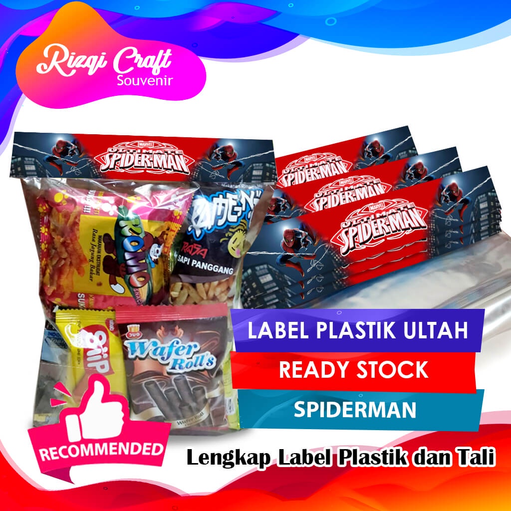 

[Ready] Spiderman Tas Label Snack Plastik Ulang Tahun