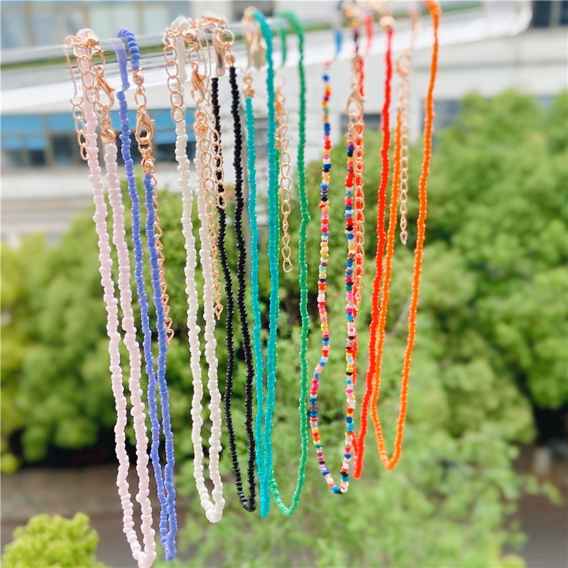 AY(CN) Kalung Choker Manik-Manik Warna-Warni Gaya Korea Untuk Wanita