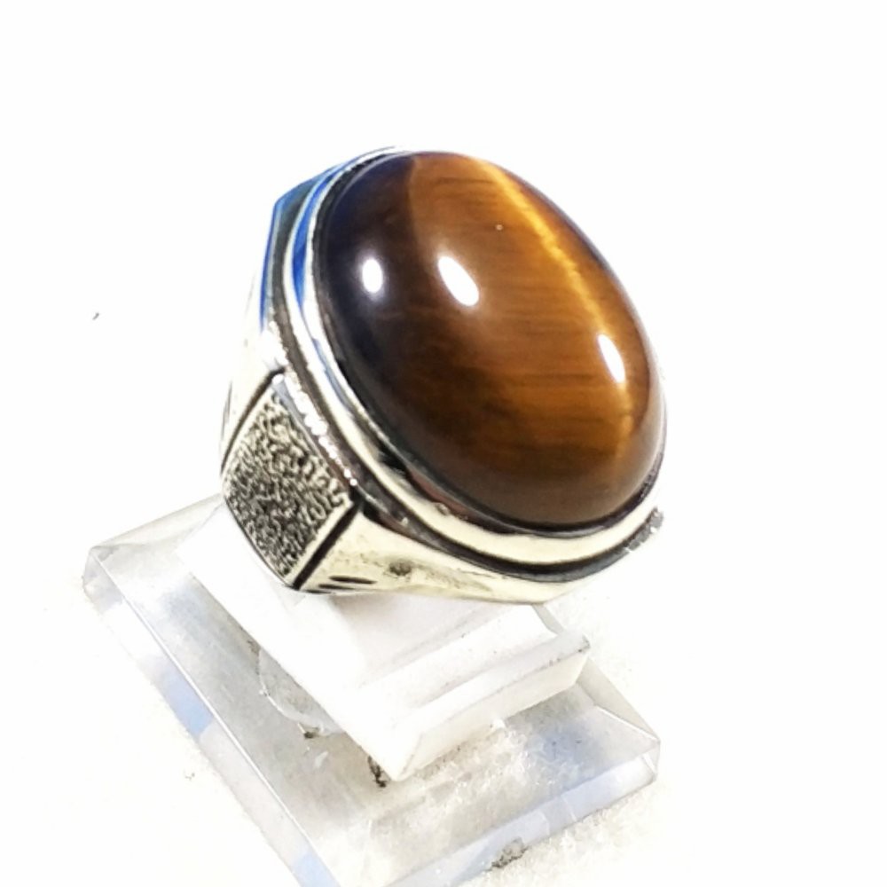 CINCIN BATU AKIK NATURAL TIGER EYE - BIDURI SEPAH PRESISI BIG SIZE MUMBUL BOSS TERMURAH