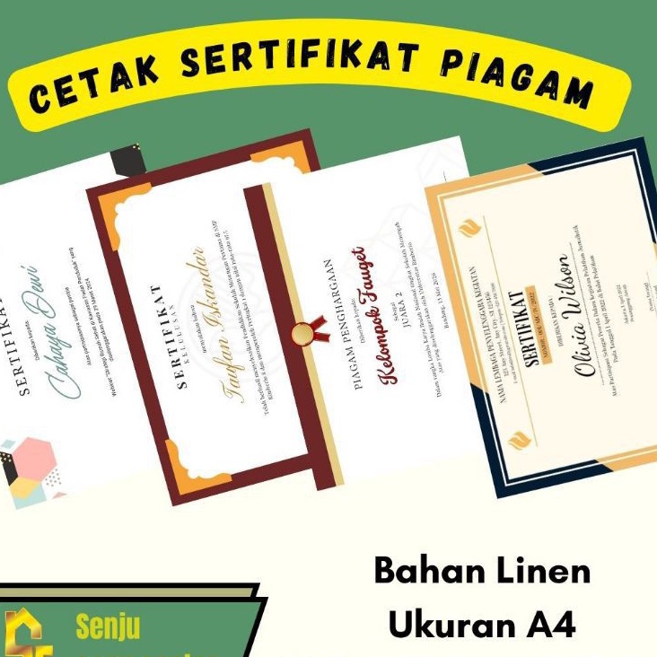 

Cetak Sertifikat Piagam Penghargaan Murah