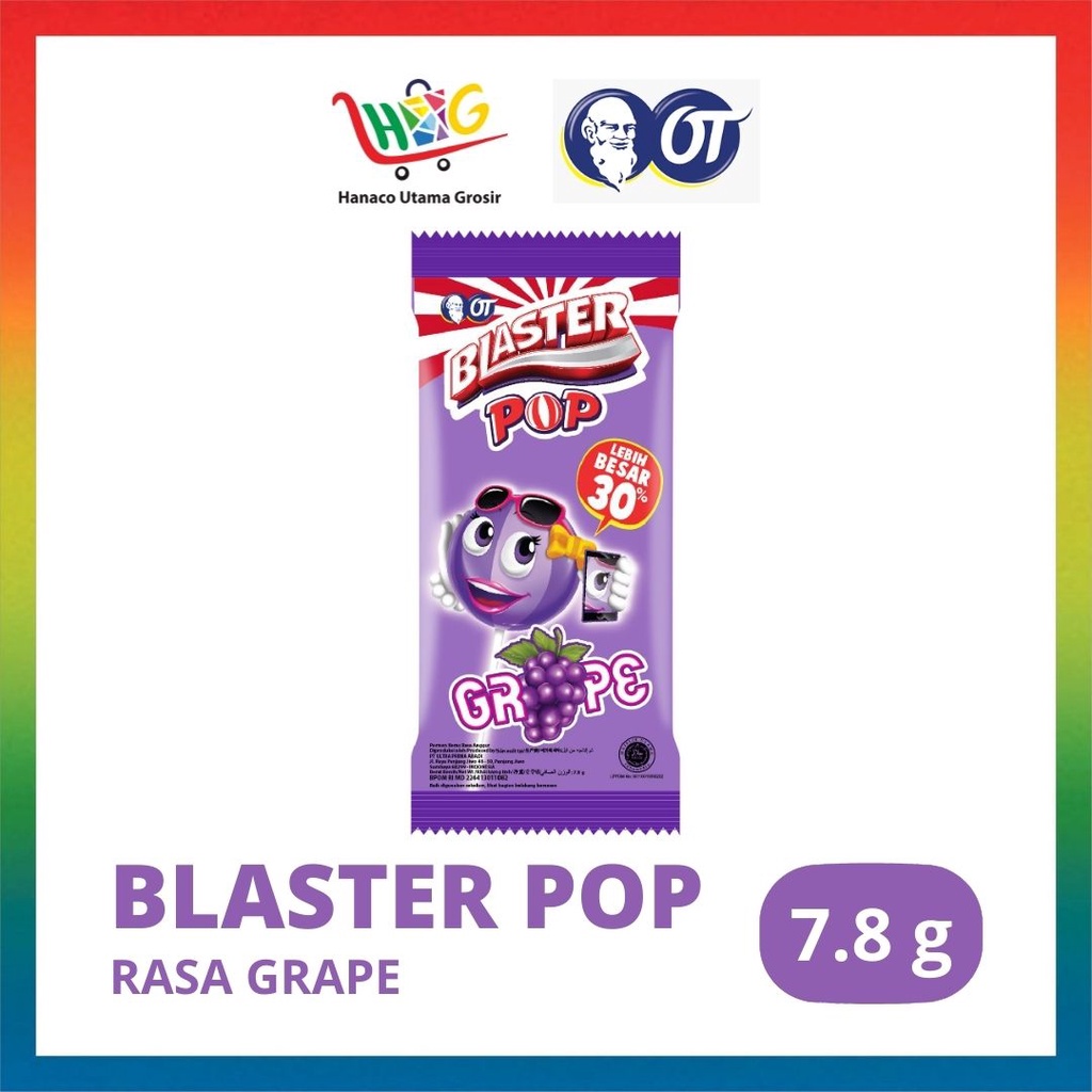 Permen Blaster Pop Lolipop Grape / Orange / Mango 7g