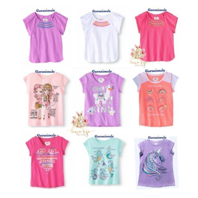  Kaos  GARANIMALS Atasan Anak  Glitter Sequin  Tee 