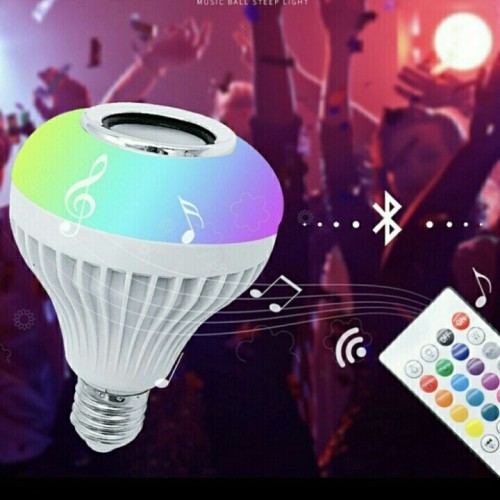 Bohlam Speaker Bluetooth Wireless Lampu Music LED RGB + REMOTE