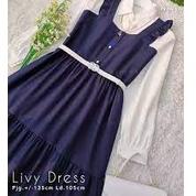 Best Seller.. BAJU GAMIS  REMAJA PEREMPUAN GAUN LIVY DRESS M L XL XXL korea style Baju dress muslim 