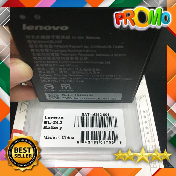 BATERAI LENOVO BL242 A6000 K3 A6000+ A6000 PLUS ORIGINAL OEM 2300MAH