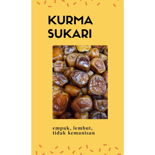 

Kurma SUKARI / sukkari / Kurma raja / ratu kurma murah arab 250gram