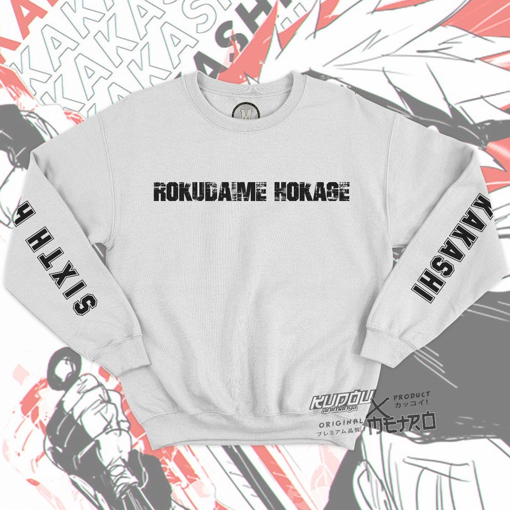 Crewneck Rokudaime Kakashi Anime Manga Naruto Premium Cotton Fleece unisex