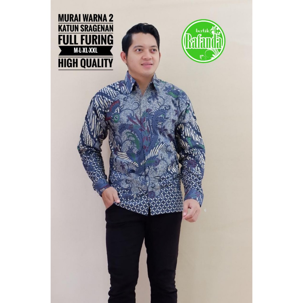 MURAI WARNA 2 RAFANDA BATIKSOLOAMANAH BAJU KEMEJA BATIK SOLO PRIA LENGAN PANJANG PENDEK LAPIS FURING ATASAN BATIK PREMIUM MODERN KATUN HALUS CEMPAKA HIJAU KOKO MODANG NAVY ADI PRAKASA 2 ARFANA ANGGARA PARANG SEKTI PARANG SINAR NAVY PARANG PERDANA ARFANA