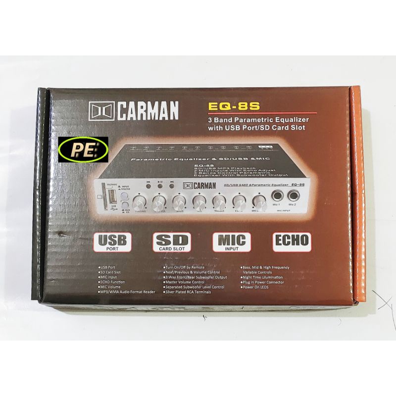 ==> PARAMETRIX  EQUALIZER  MOBIL  & SD / USB/ MIC CARMAN  EQ-8S