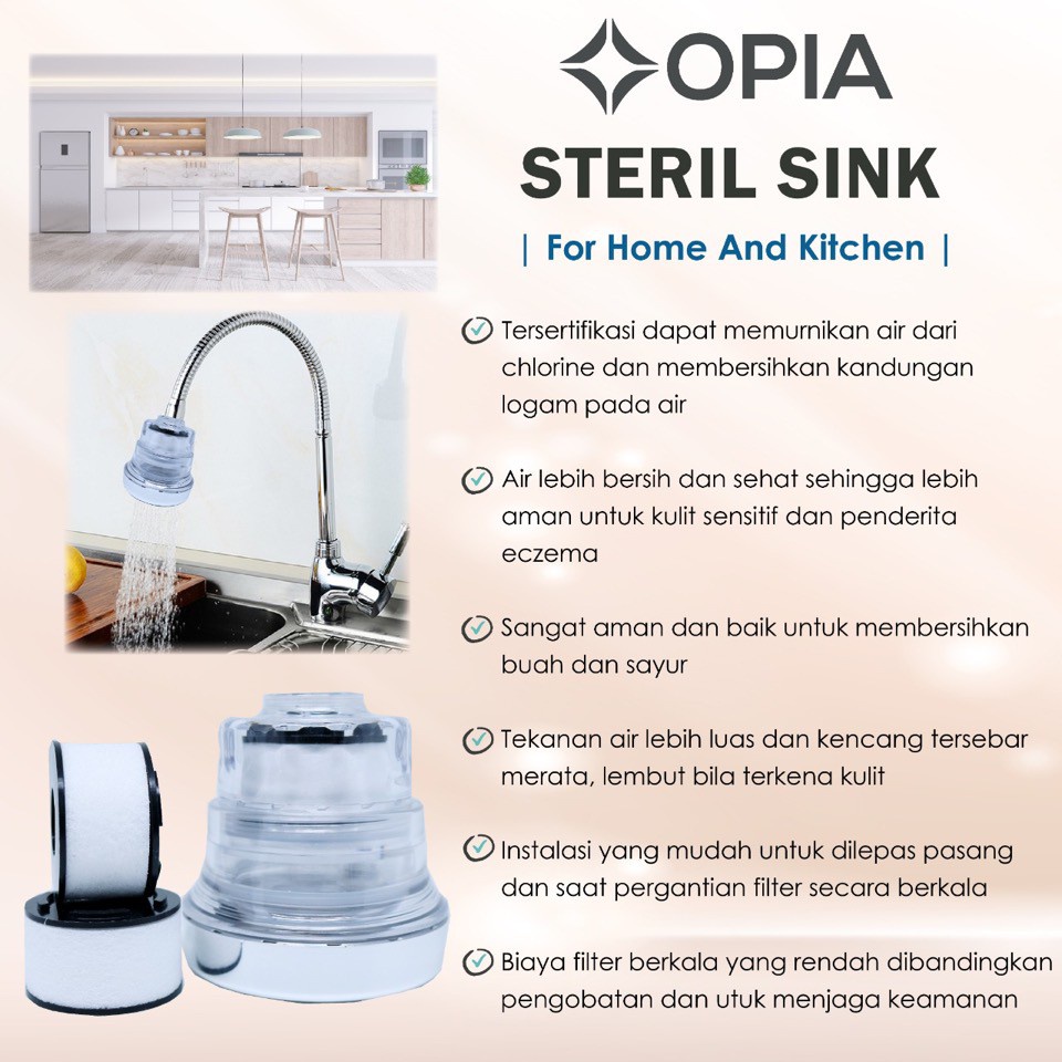 Opia Steril Sink Filter Head Set