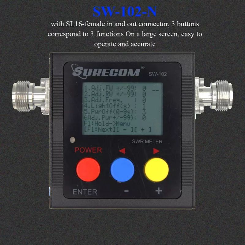 Surecom SW-102 Meter 125-520 MHZ Digital VHF UHF Power &amp; SWR Meter SW102 untuk Dual band radio