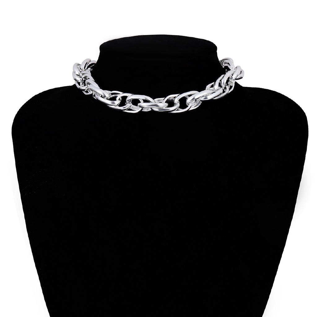 Personality Hip-hop Punk Thick Chain Multi-ring Trend Item Decoration Creative Twist Chain Necklace Unisex cool