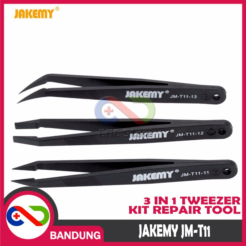 JAKEMY JM-T11 3 IN 1 TWEEZER KIT REPAIR TOOL