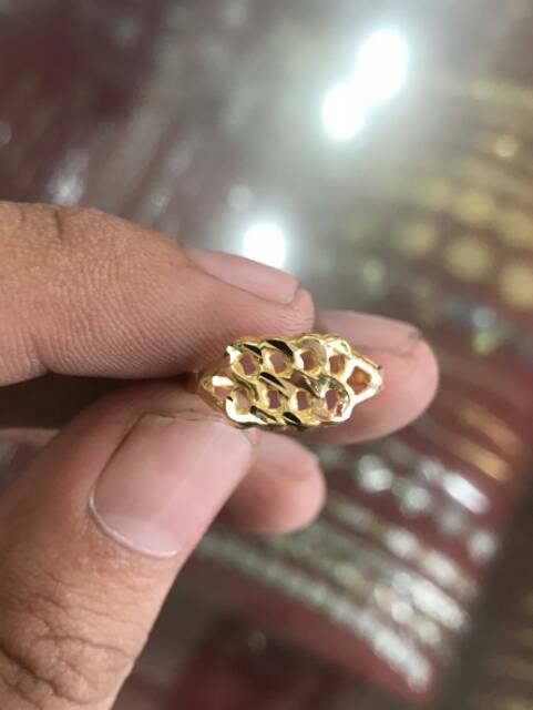 Cincin asli kadar 700 lokal 65% 0,5 1 g gr gram pita love rantai kerawang 8 9 10 11 12 13 14 15 16