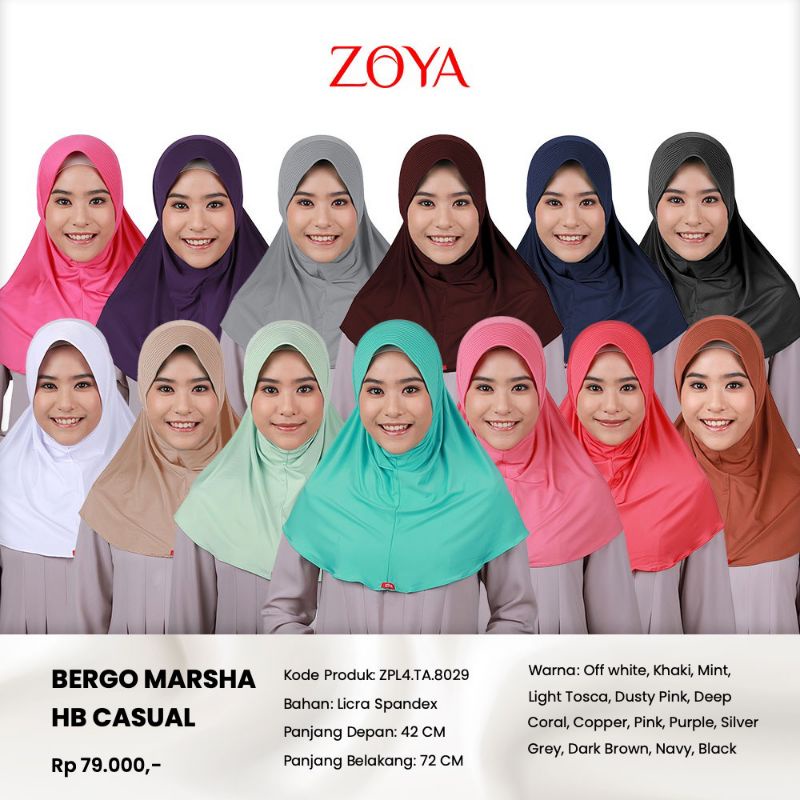 kerudung instan sport blouse bergo Marsha HL Zoya