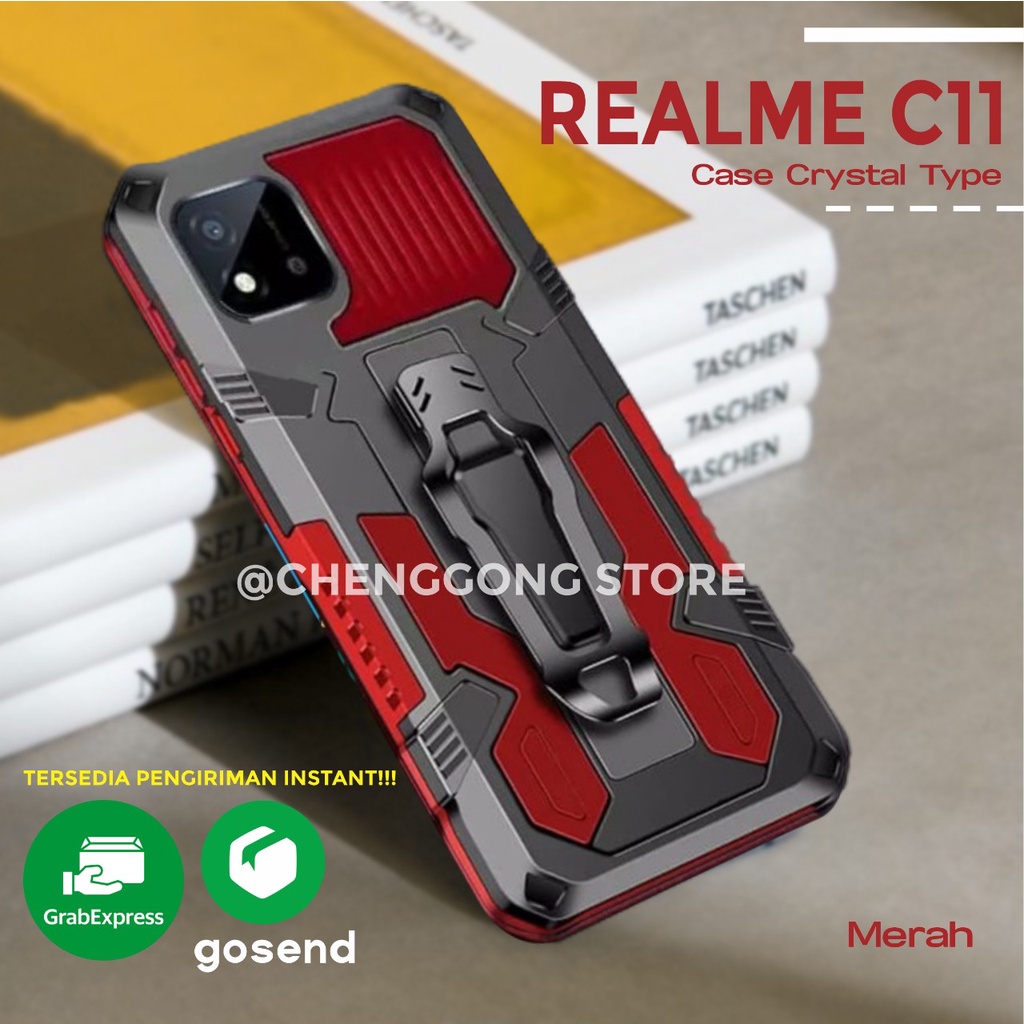 Case Robot I Crystal Realme C11 Kickstand Standing Robot