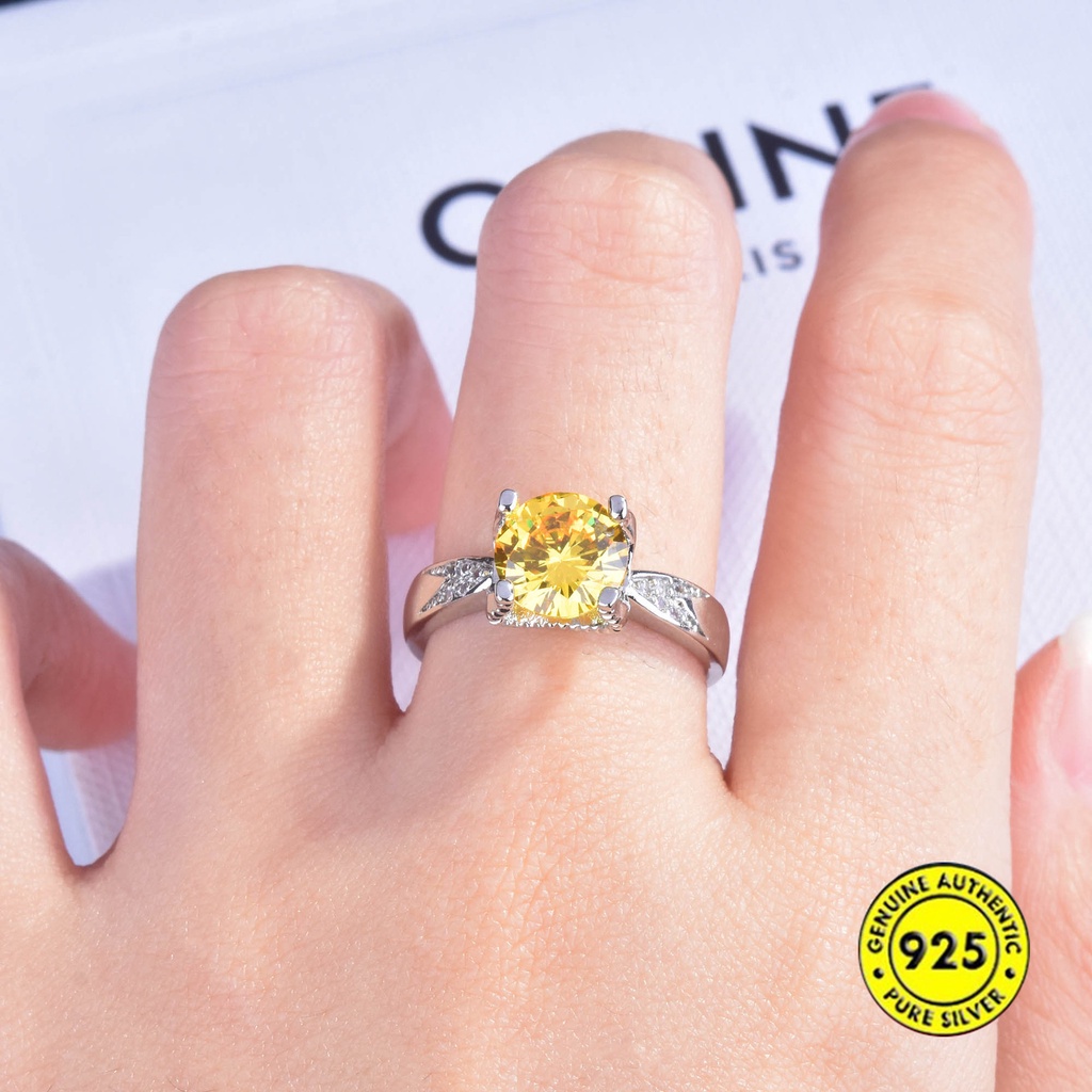 Cincin Batu Permata Moissanite 2 Karat Untuk Wanita