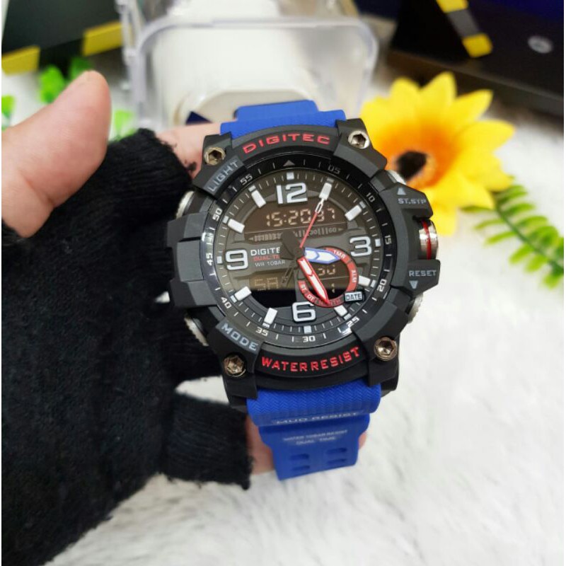 JAM TANGAN PRIA DIGITEC DA 2102 DOUBLE TIME ORIGINAL TAHAN AIR