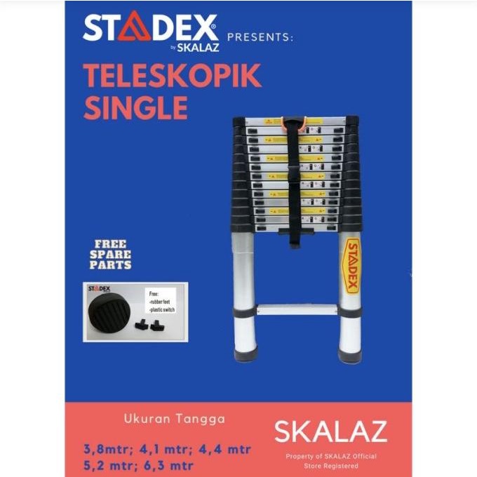 Tangga Teleskopik Single 4,4 mtr Merk STADEX by Skalaz