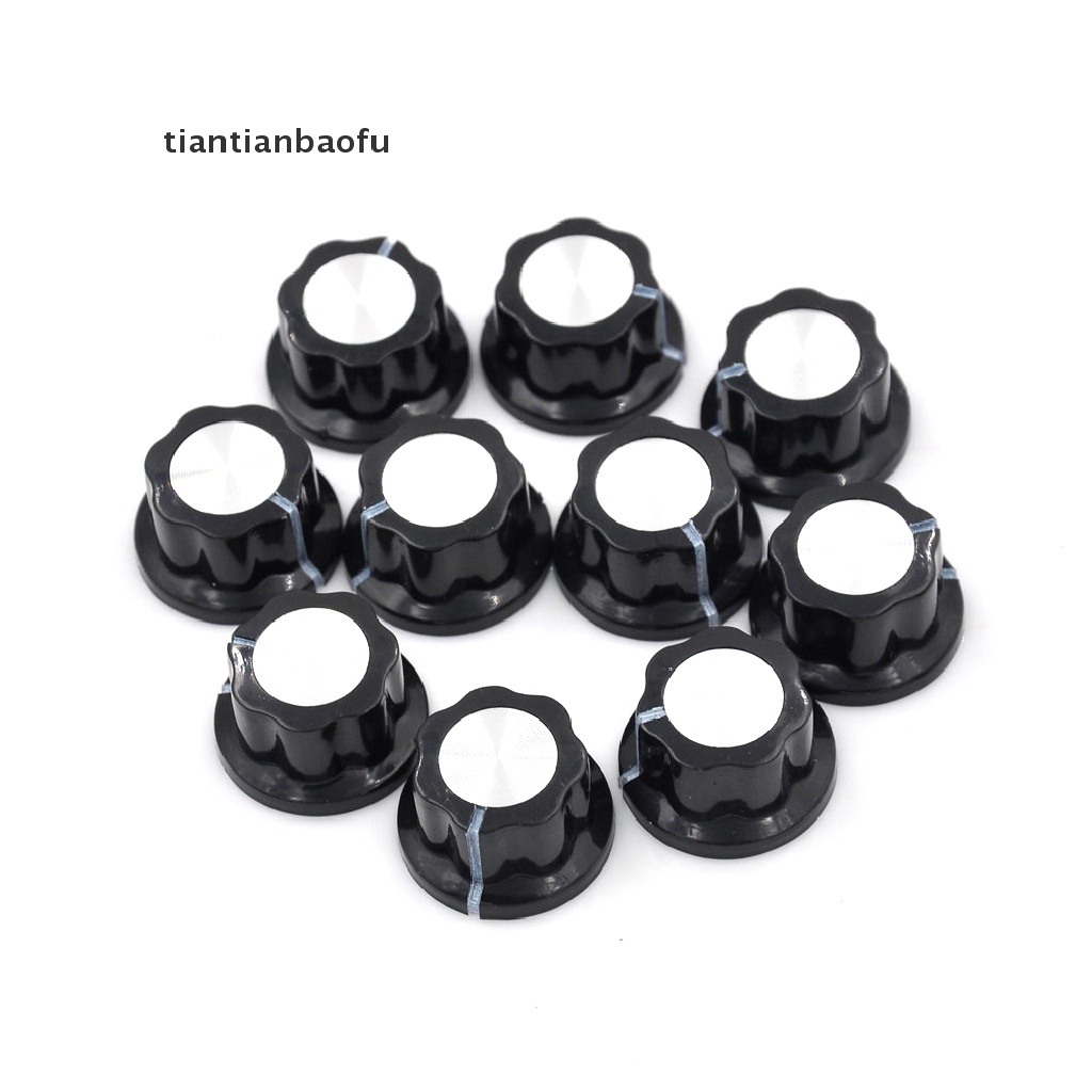 [tiantianbaofu] 10 Pcs Potentiometer Knob Rotary Control Turning Bakelite Knob Hole Dia 6mm Boutique