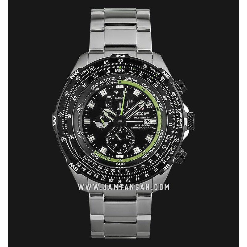 Expedition Altimeter E 3005 MC BTBBA Chronograph Black Dial Stainless Steel Strap