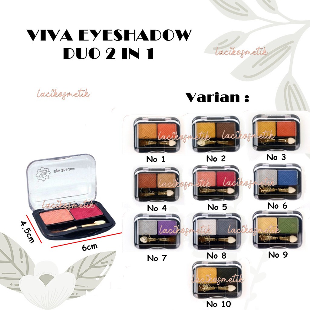 ✨LACIKOSME✨ VIVA EYESHADOW DUO - EYESHADOW 2 IN 1 BY VIVA