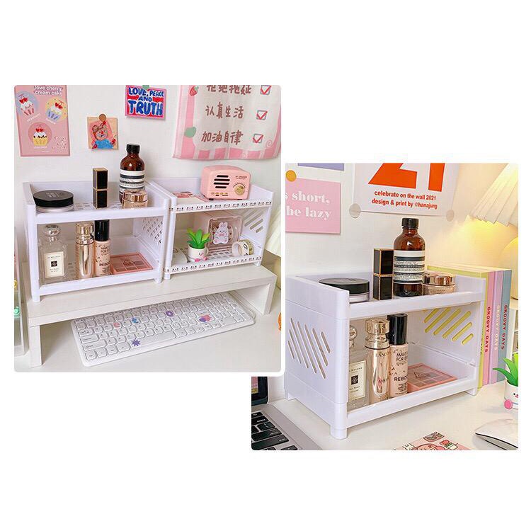 Desktop Tempat Organiser Susun Double Rack