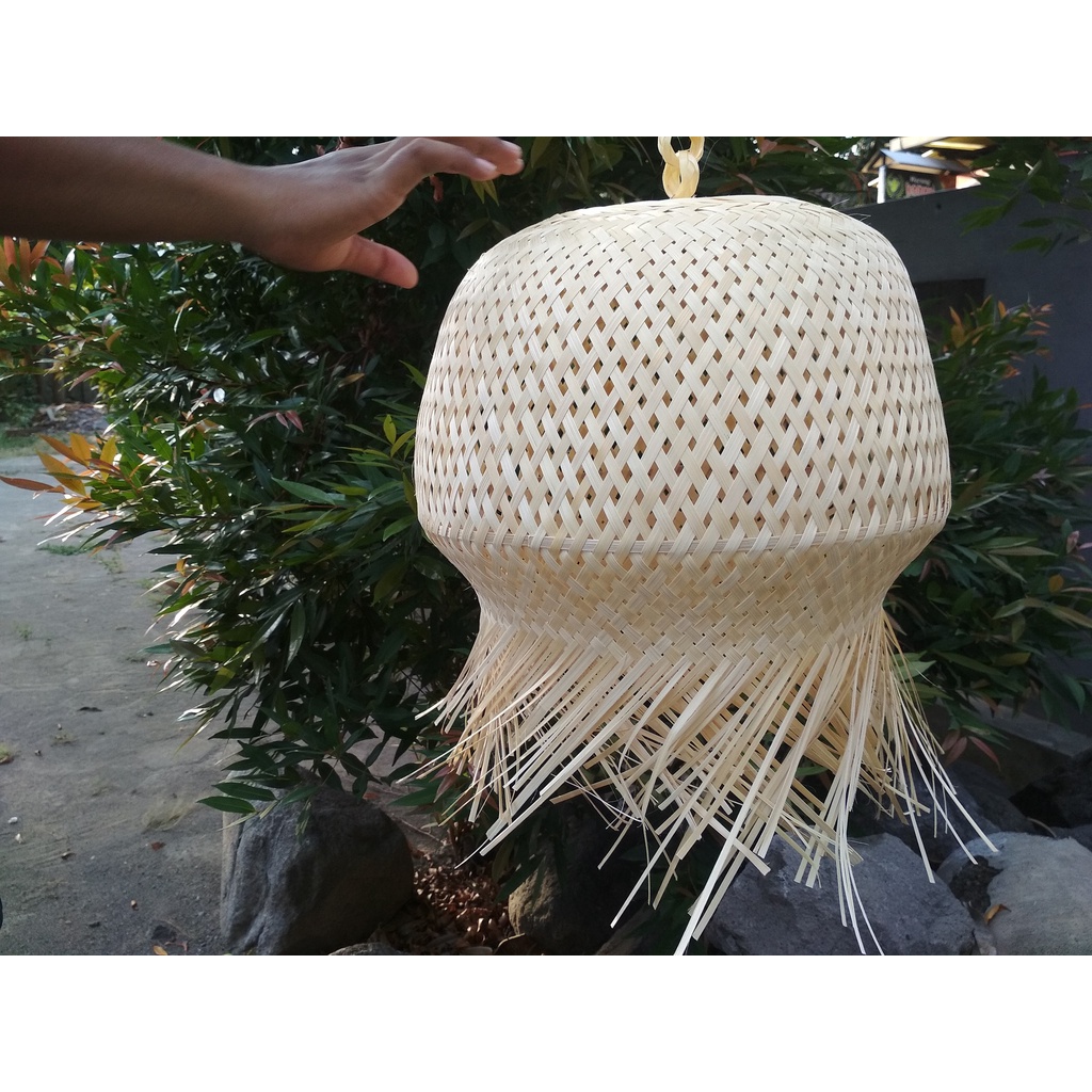 Kap Lampu Gantung bambu anyaman ubur besar