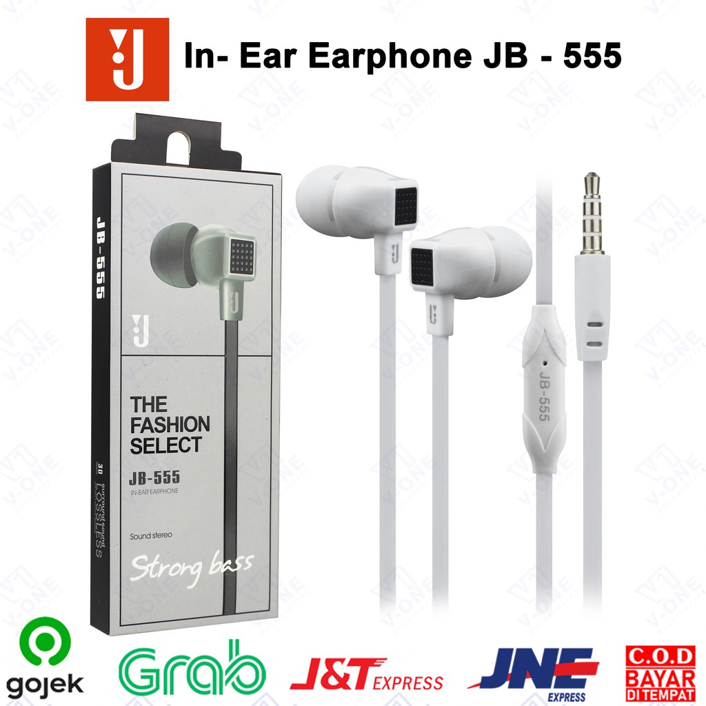 Earphone Handsfree Headset JB-555 Stereo Suara Jernih