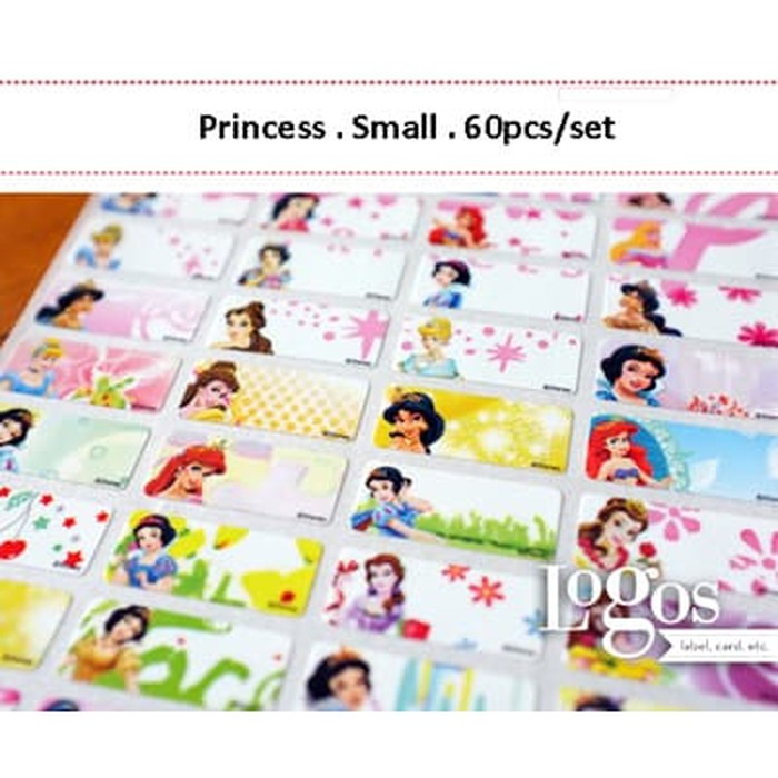 

HNVHH874 Princess Sticker. Name Label SMALL. Stiker nama Cinderella
