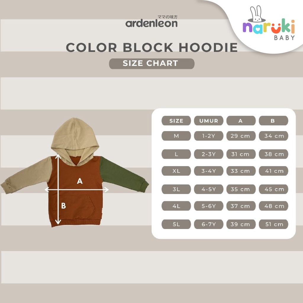 Arden Leon Unisex Color Block Hoodie Kids Ardenleon Jaket Anak-anak