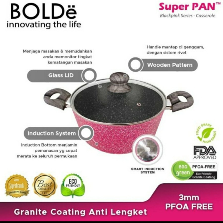 BOLDE Super Pan Casserole 24 cm (Beige / Black Pink)