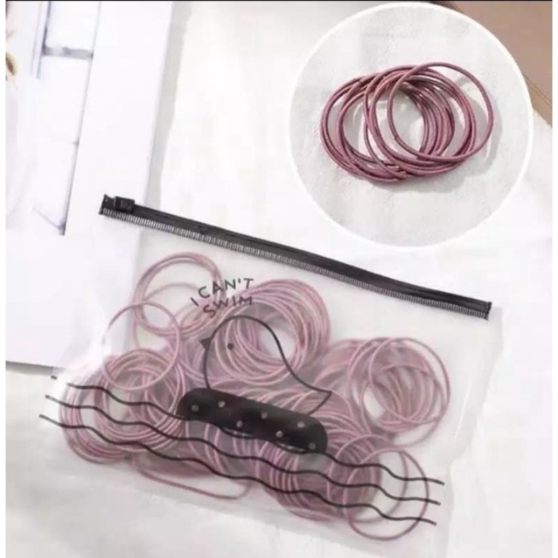 [COD]IKAT RAMBUT KOREA ISI 100PCS/IKAT RAMBUT KARET