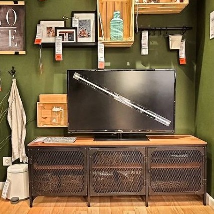 FJALLBOO Meja TV, hitam