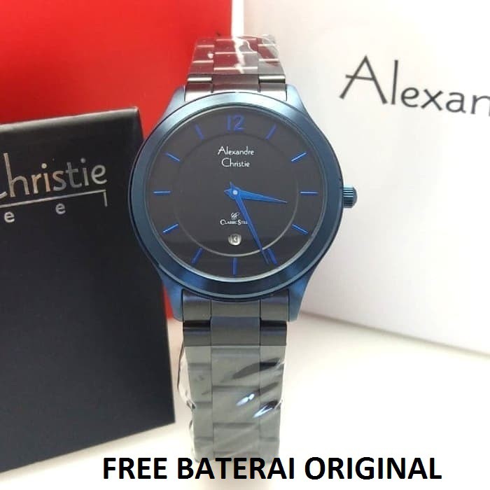 JAM TANGAN WANITA ALEXANDRE CHRISTIE AC 8623 BLACK BLUE ORIGINAL GARANSI RESMI 1 TAHUN
