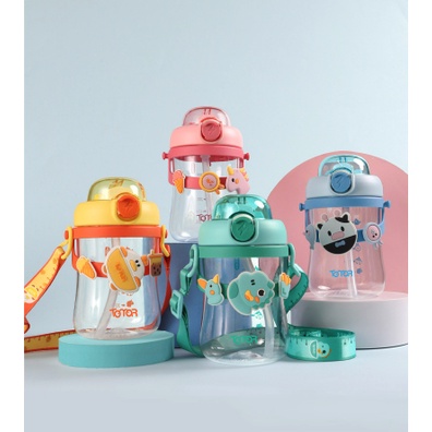 BOTOL MINUM SEDOTAN SILICONE ANAK 400ML KARAKTER ANIMAL TOMOR BAHAN TRITAN BPA FREE TMC039