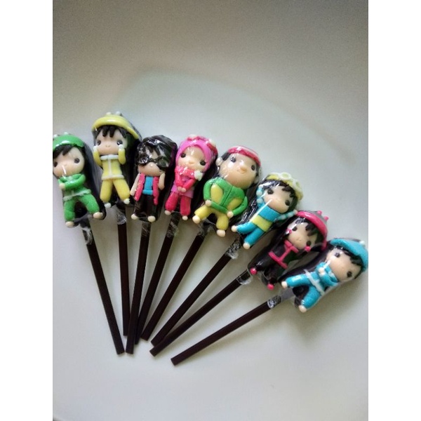 

coklat praline coklat karakter boboiboy topper hiasan kue coklat loly souvenir isi 10 pcs