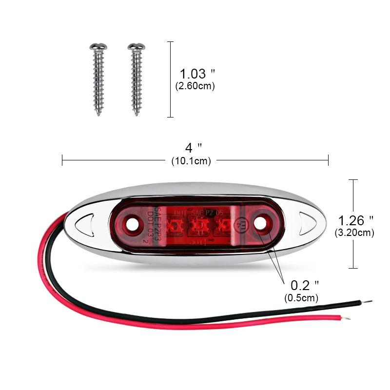 12 V 24 V Putih LED Side Marker Light Clearance Lamp 10-30 V Mobil Truk Lampu Trailer Lampu Traktor Lampu Belakang Lampu Eksternal