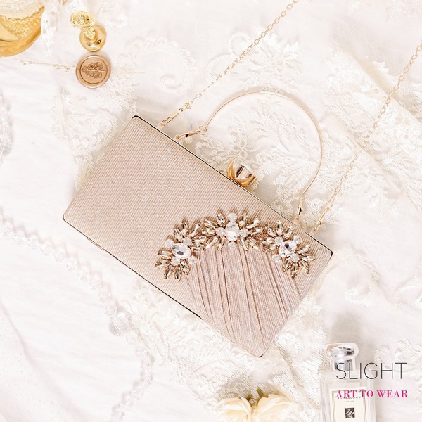 SLIGHT Tas Pesta Clutch Amethyst Gold Cream