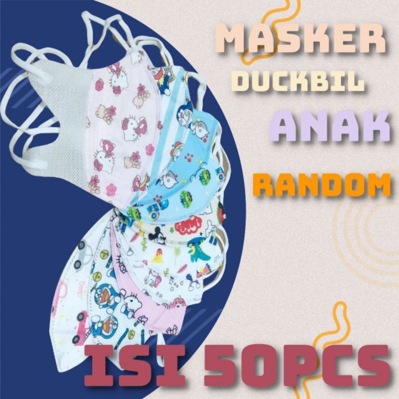 Masker Duckbill Anak/ Masker Sensi Duckbill / Surgical Mask Anak / Masker Anak/ Masker Karakter