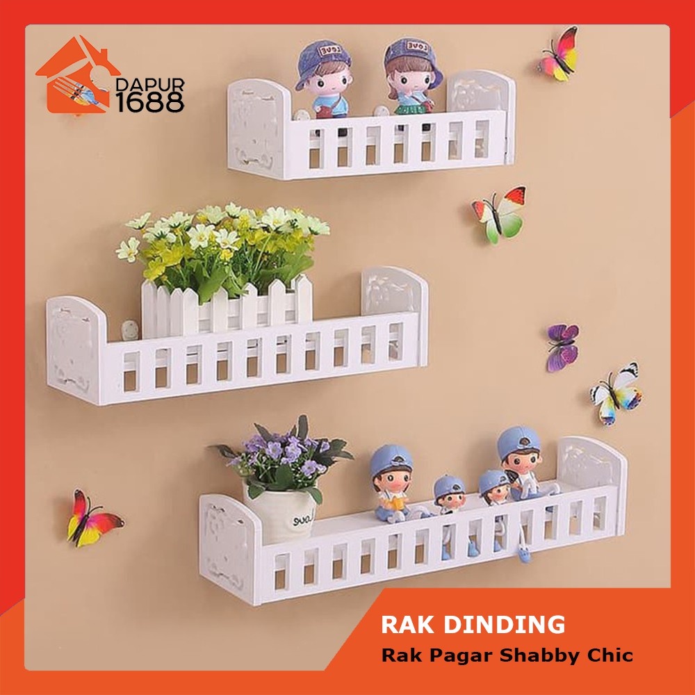 Rak Dinding Minimalis DIY 1 set isi 3 pcs Bentuk Pagar