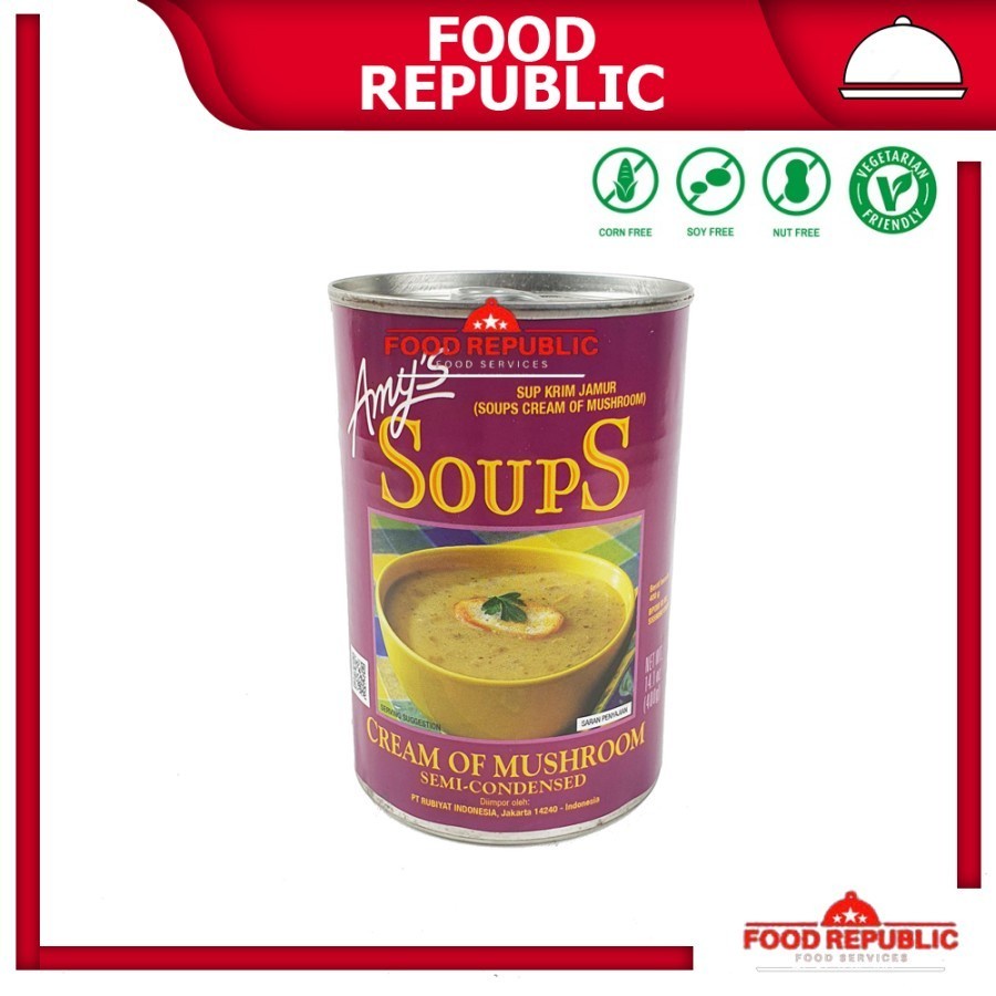 

AMY'S KITCHEN ORGANIC SOUP 400GR CREAM MUSHROOM HALAL VEGAN ENAK SEHAT