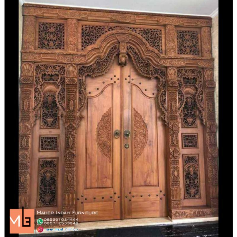 PINTU GEBYOK UKIR KAYU JATI ASLI JEPARA