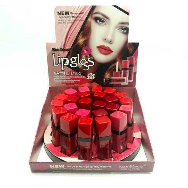 LIP GLOSS MATTE KISS BEAUTY NO。7754,A / 8.pcs