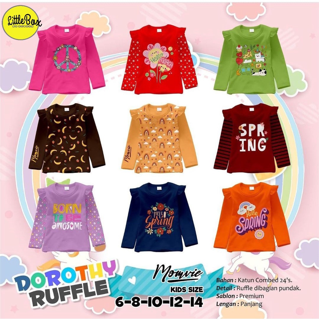 Kaos Panjang Anak Perempuan Momvie Dorothy Ruffle