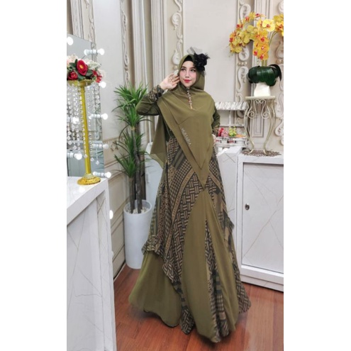 Firdaus Series Ori by Humaira / Gamis Set Syar’i / Gamis Pesta Mewah / Dress Muslimah / Baju Syar'i Terbaru / Fashion Muslimah Branded-5